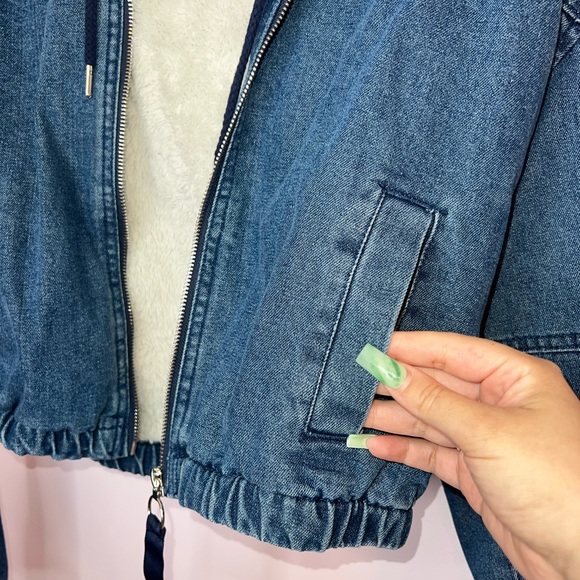 Ashley Vintage Charm Cozy Cropped Jean Jacket - Picture 2 of 5